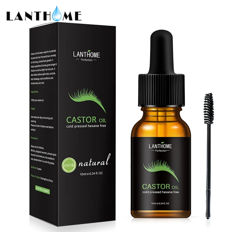 10ml Castor Oil for Eyelash Growth Lifting Eyelashes Thick Eyebrow Growth Enhancer Eye Lashes Serum