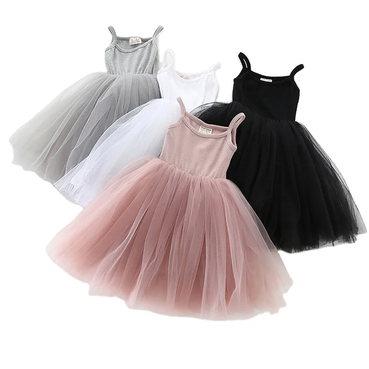 Оптовая продажа, ярко-розовые Хлопковые вязаные мягкие платья для девочек простого дизайна, детская одежда, праздничное платье-пачка для маленьких принцесс