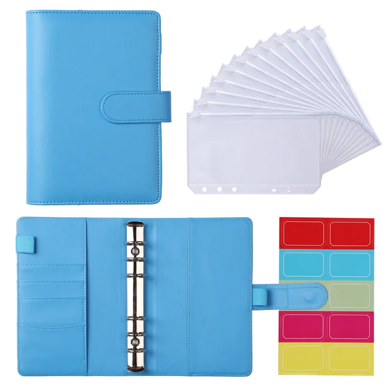 6-ring Notebook Binder Loose Leaf A6 Size Zipper Folders
