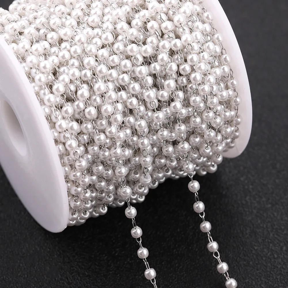 Fashion Roll Chain For Jewelry Making Gold Plated Jewelry For Women Stainless Steel Chain Bracelet Pearls