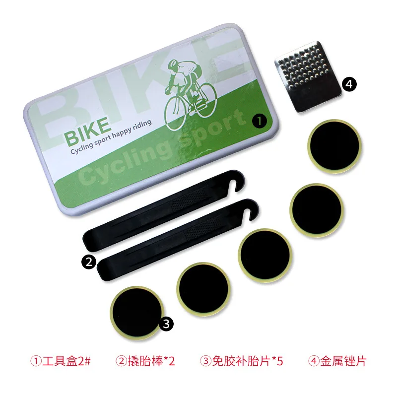 Mini Portable Glue-free Self-Adhesive Patches For mountain bike Electric car road bikes Bicycle Tire Repair tool Kit 1 set