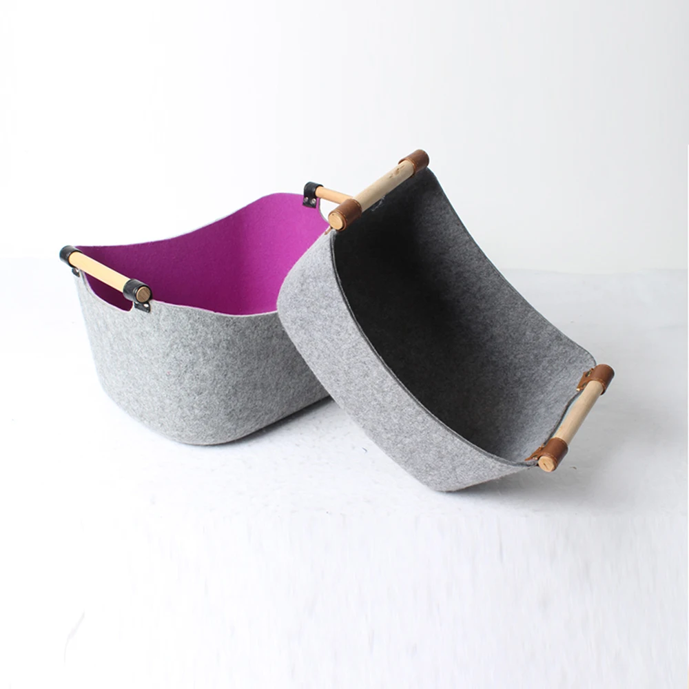 Shenghui Factory Manufacture Felt Storage Baskets Soft Felt Storage Cube Bin Shelf Bins Organizer Felt Storage Box For Kids Toys