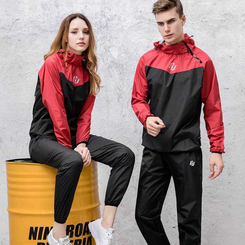 
Weight Loss Slimming Exercises Hooded Tracksuit Weightlifting Gym Workout Fitness Training Anti Rip Sweat Suits for Men Women 