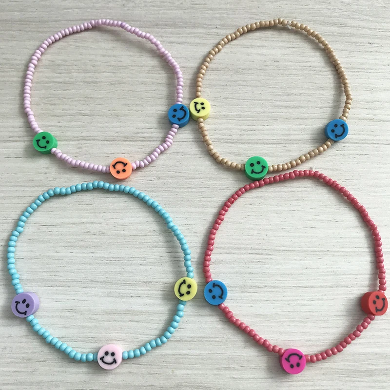  Liberty Gifts wholesale handmade boho anklets mixed colors elastic wrap bracelet for women kids summer shoe