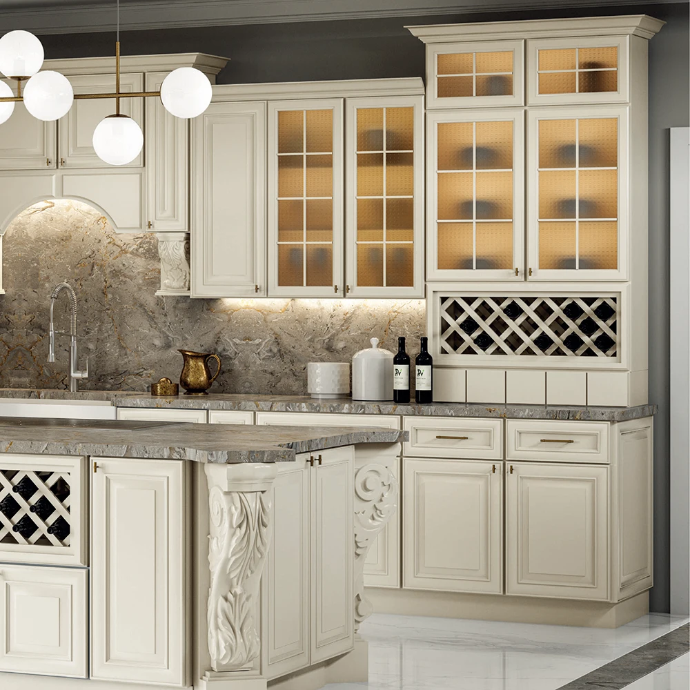 American Framed Style Solid Wood MDF Door RTA Wall Base Kitchen Cabinets With DTC Soft Close Hardwear