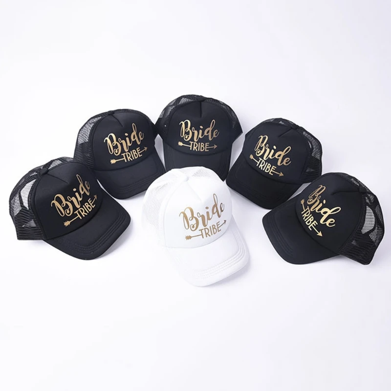 Невесты Snapback Кепка-тракер Кепка с сеточкой и золотыми буквами стрелка Свадебные бейсбольные кепки
