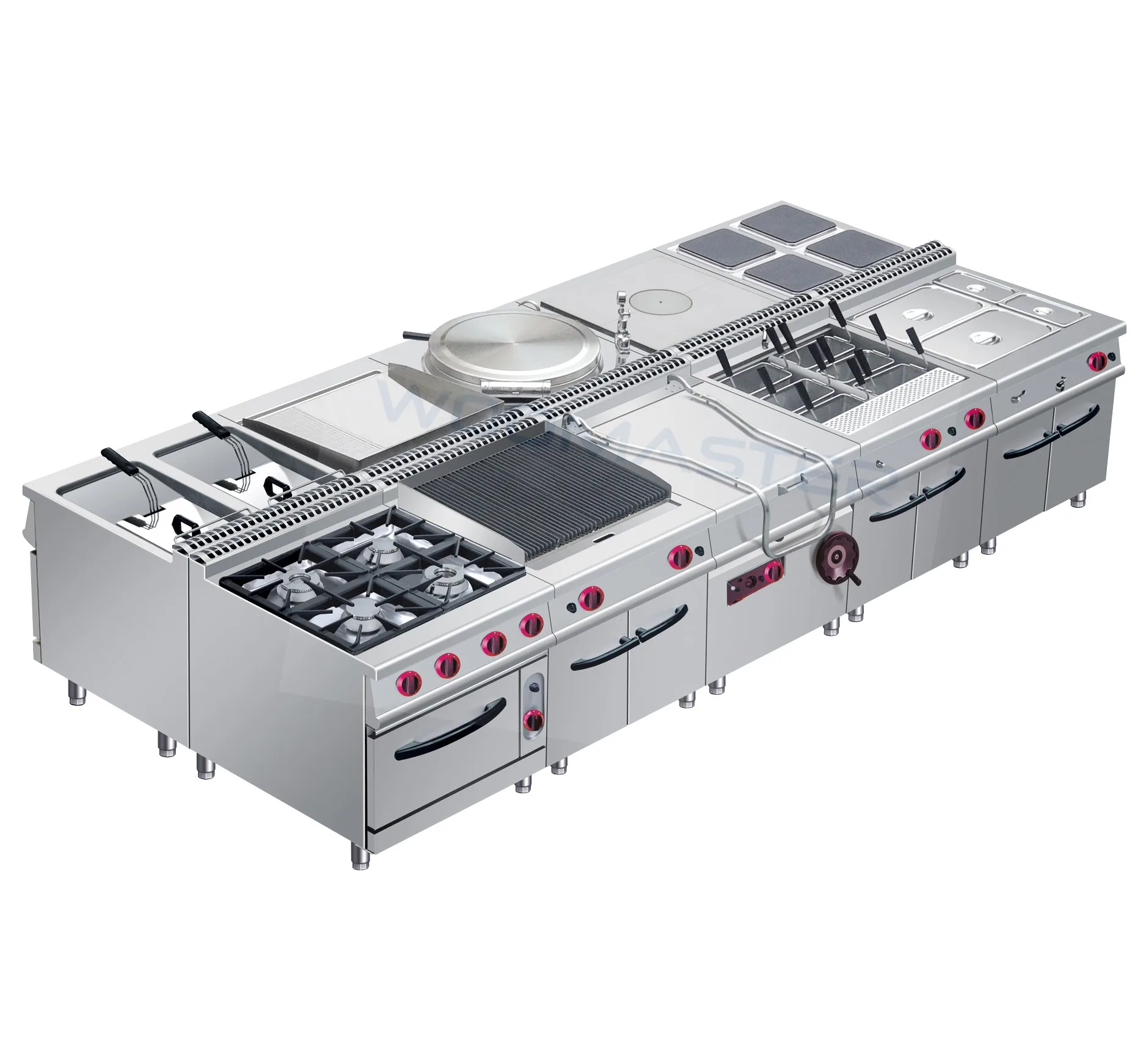 Commercial Kitchen Device Stove Griddle Fryers Pasta Cooker  with Oven Multipurpose Cooking Range