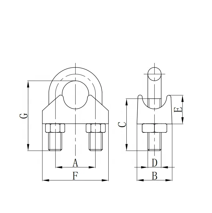 Rigging Hardware Wire Rope Clamps Made In China Din741 Malleable Stainless Steel Wire Rope Clip