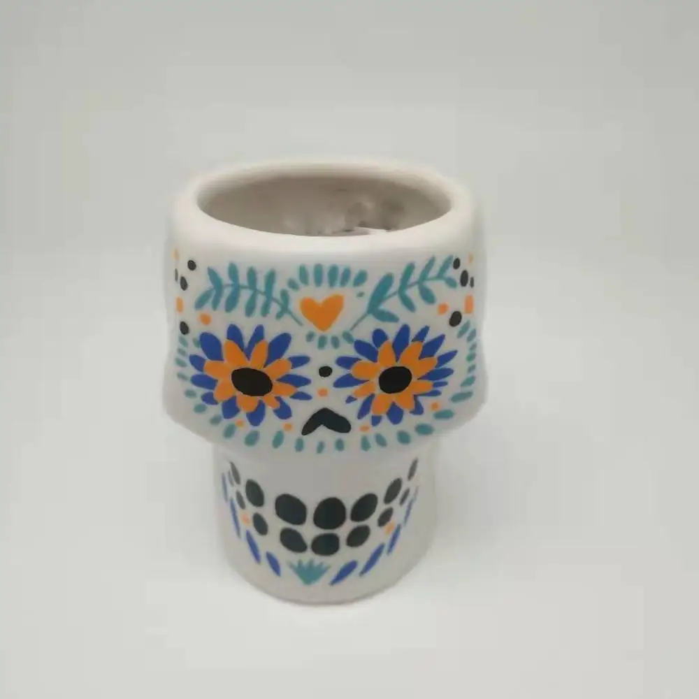 Wholesales Ceramic Skull Shot Glass Creative Spirit Glass Beer Cup Beer Mug