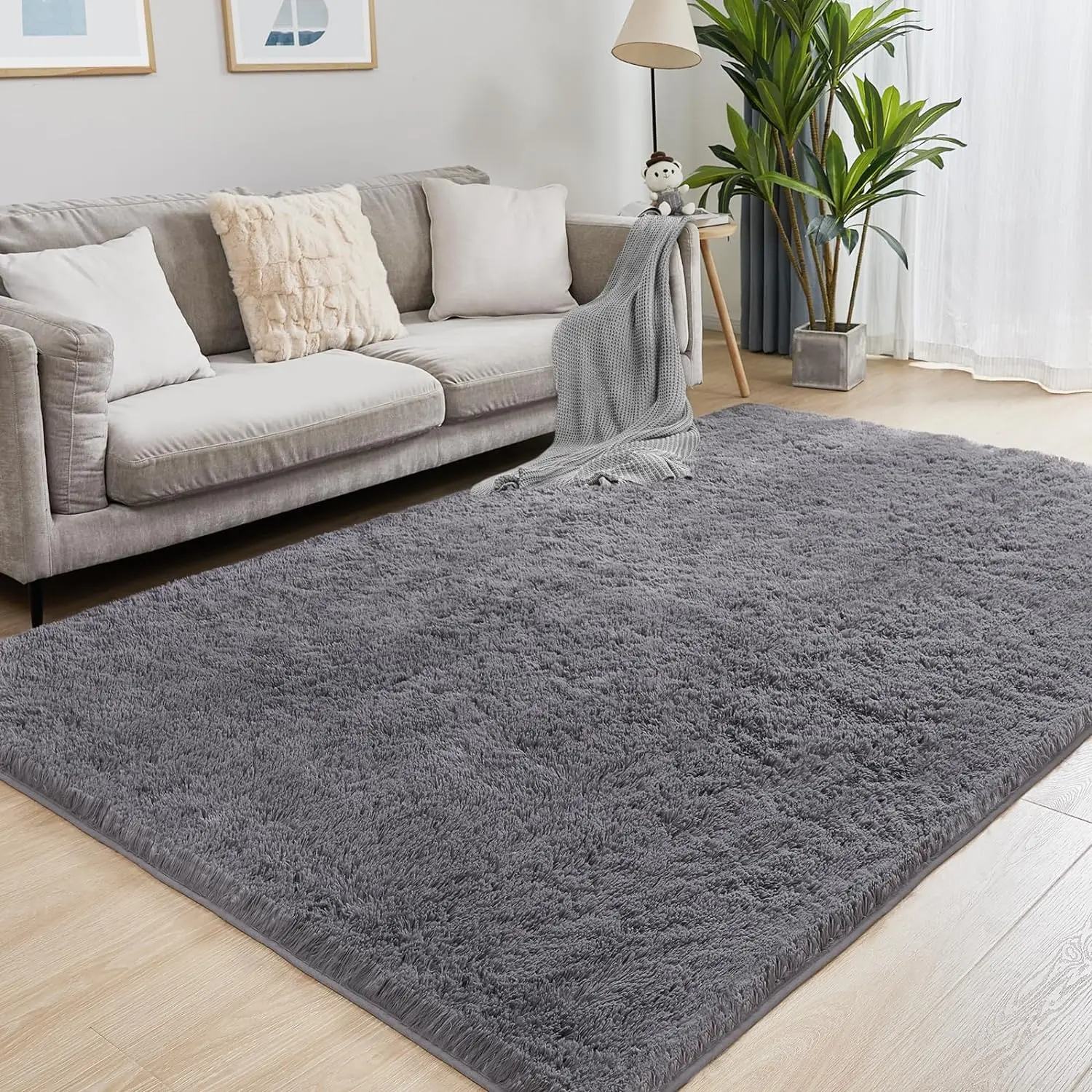 Modern   Machine Made  Carpet Luxury faux  rabbit  hair Large Area  rugs for Home Use and living room