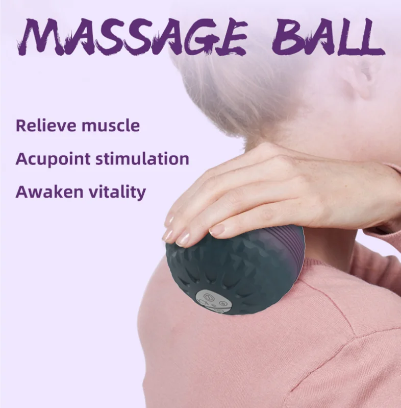 massager ball heated exercise electric silicone back foot hand massaging yoga vibrating roller fitness for massage ball