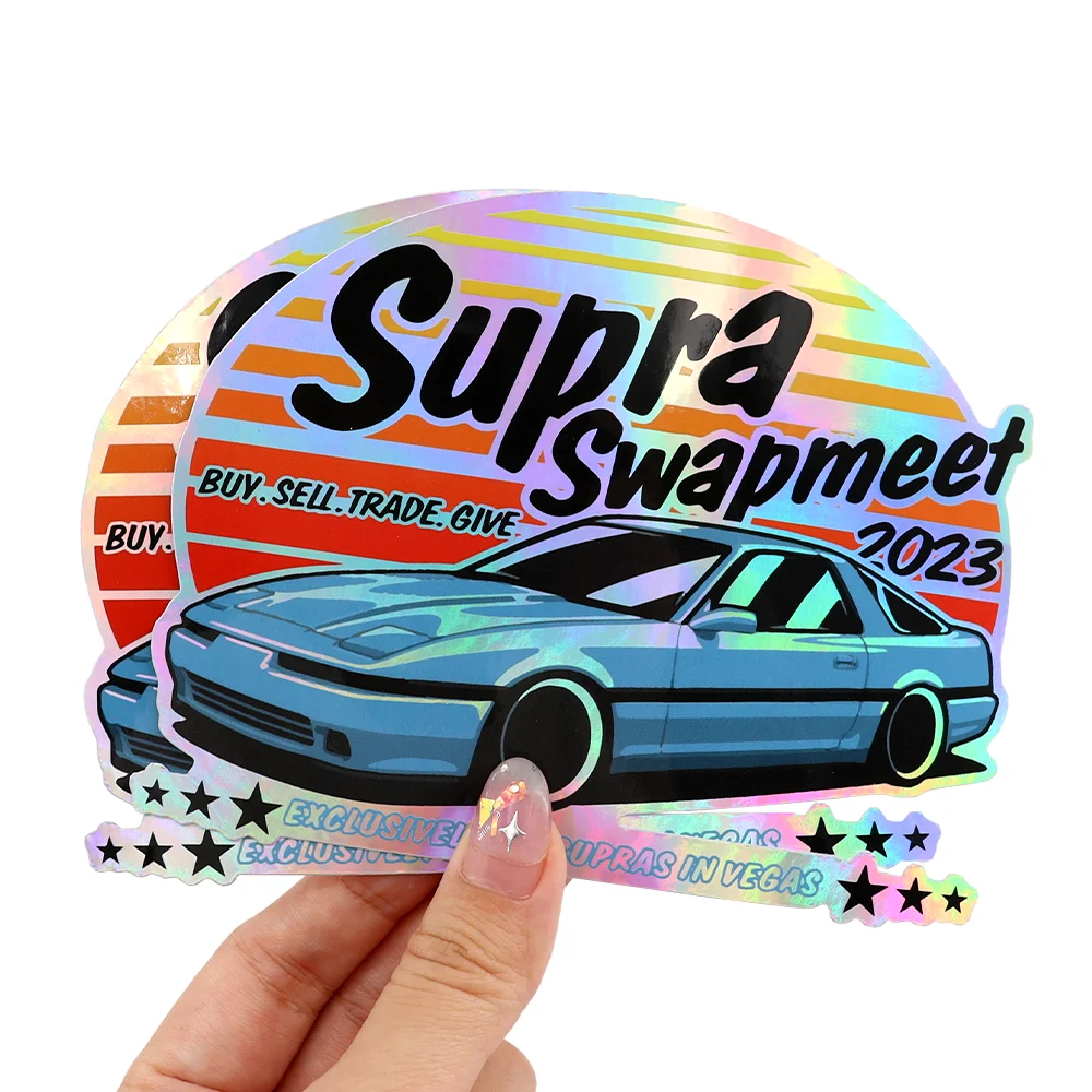 Custom sticker die cut printing stickers hologram Laser Vinyl Waterproof Logo Holographic Stickers