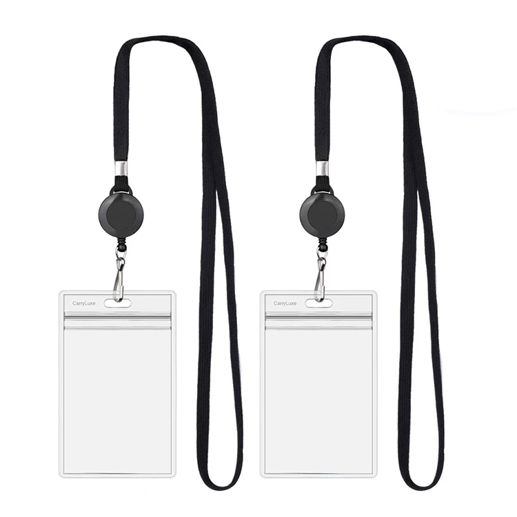 
Custom Lanyard Plastic ID Card Holder with polyester lanyard 