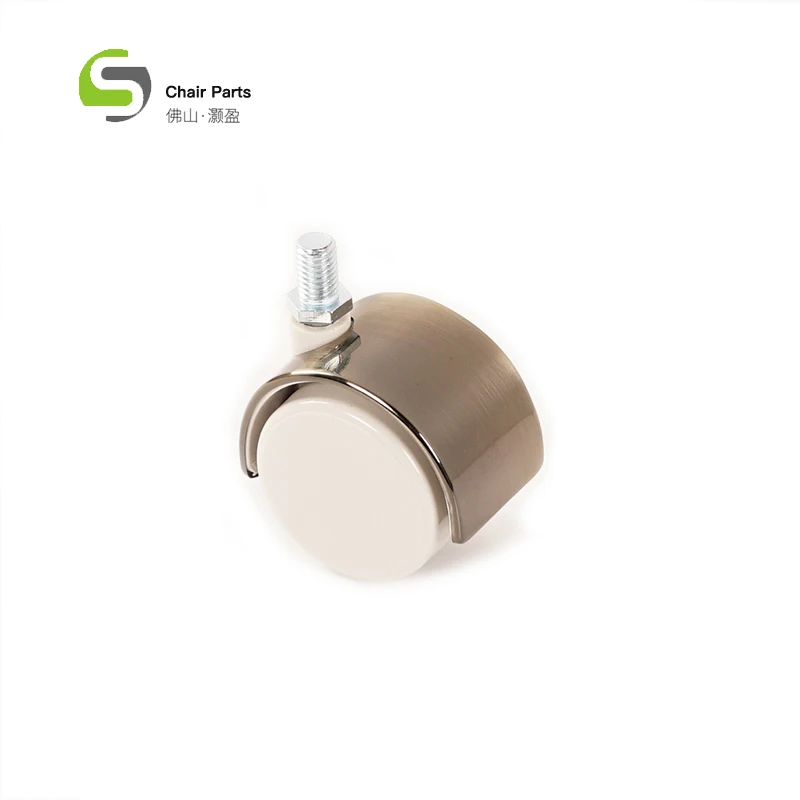 manufacture Golden Brushed Furniture Caster 50MM PU Heavy Duty Thread Pin Castor Wheels Without Brake