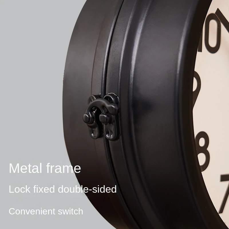 8 inch special antique iron silent quartz clock American metal antique craft living room double-sided wall clock