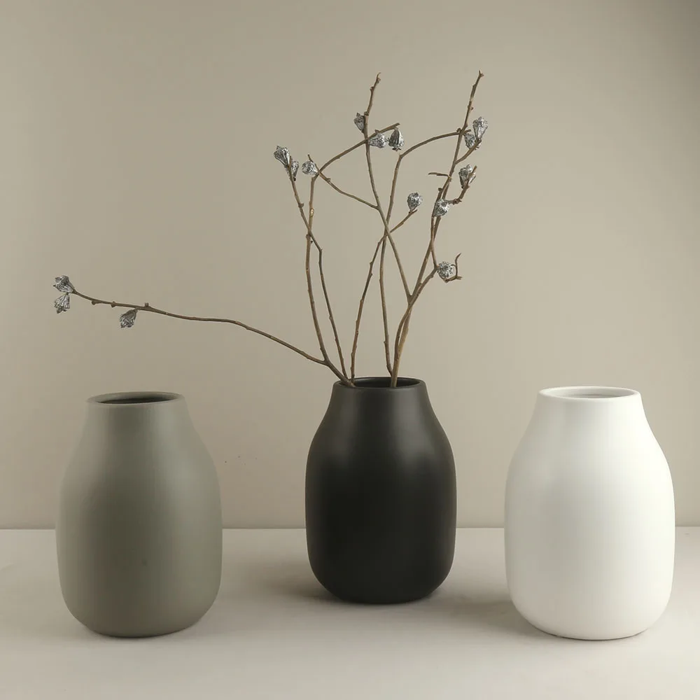 Brown Gray White Simply Modern Fancy Custom Design Antique Ceramic Home Decor Flower Vases