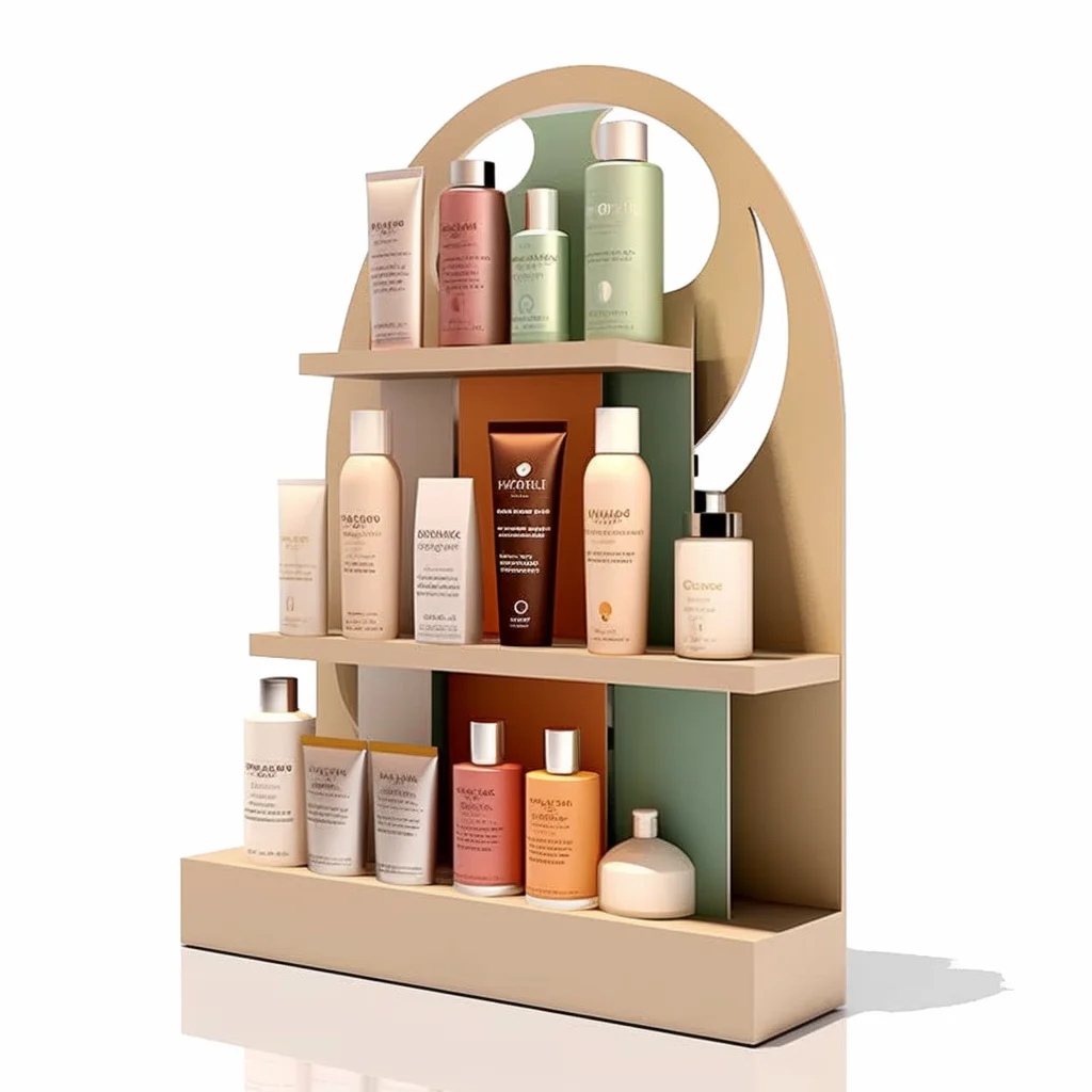Top Factory Corrugated Cardboard Paper Skincare Store Products Display Stand Rack