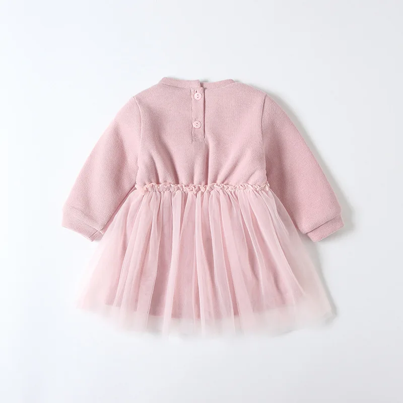 
design long sleeve autumn winter little girls dress Button-Up Yoke Dress 