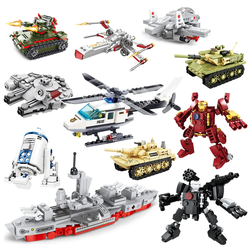 MOC R2-D2 MK35 J-15 Tank Warship самолет мини-пазл Набор строительных блоков для детей сборка своими руками кирпичи игрушки Juguete
