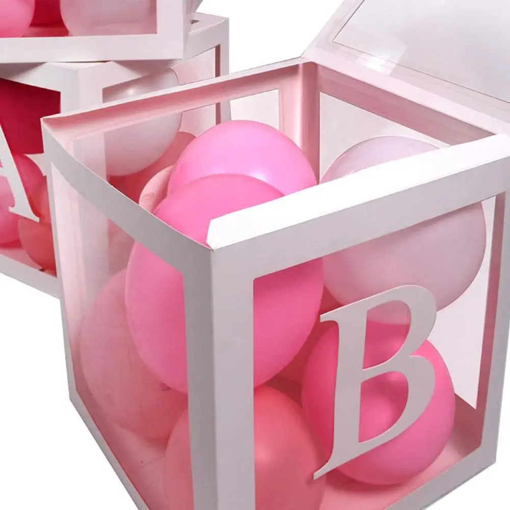 2021 New Product 4 PCS DIY Baby Shower Blocks Transparent Party Decoration Boxes