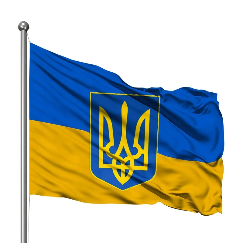 Готово к отправке 3*5 национальный флаг Украины оптовая торговля дешевые баннер высокое качество 100% полиэстер флаги