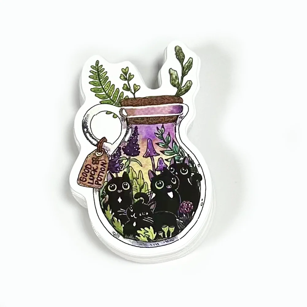 Custom die-cut vinyl sticker Printing packaging label self-adhesive waterproof kiss cut mark sticker