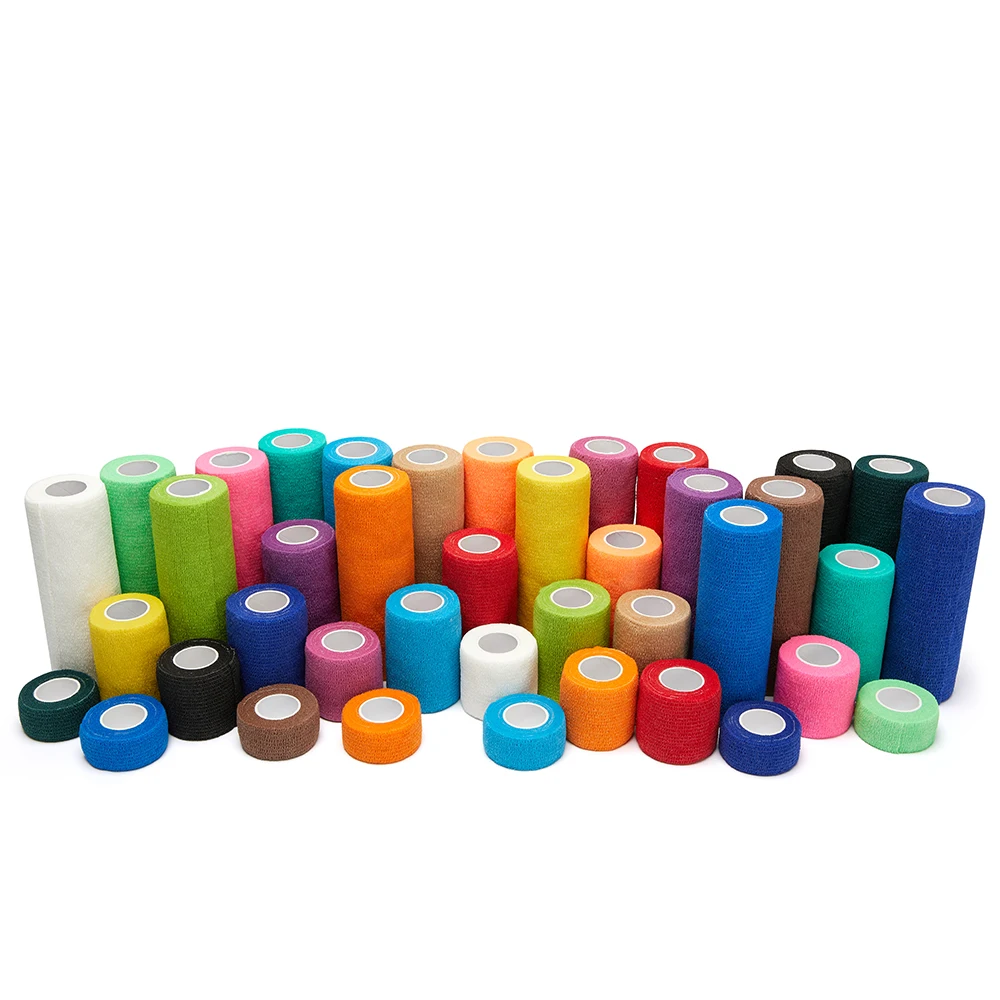 Medical Self Adhesive Elastic Bandage Colorful Sports Wrap Tape for Finger Joint Knee First Aid Kit Pet Tape