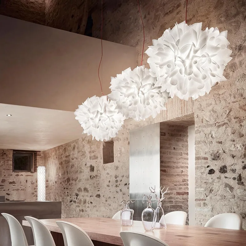 Italian Minimalist Clothing Store Restaurant bar Bedroom Feather PVC Chandelier