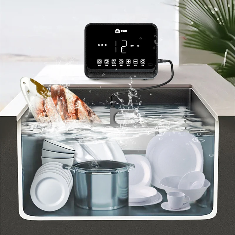 customized logo packaging color Installation-free portable 400W ultrasonic dishwasher cleaner machine for household