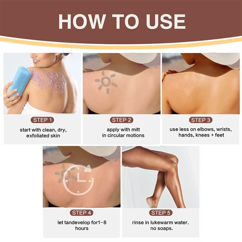 Hot Selling Custom Long Lasting Self Tanning Sunless Fake Tan Tanning Mousse
