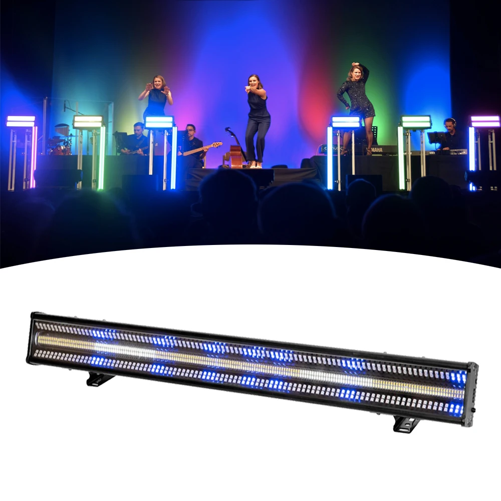 DMX512 Controlled Stage Light RGBW Multifunctional LED Wall Washer Dj Stage Strobe 3 in 1 LED Smart Light Strip for Bar Party