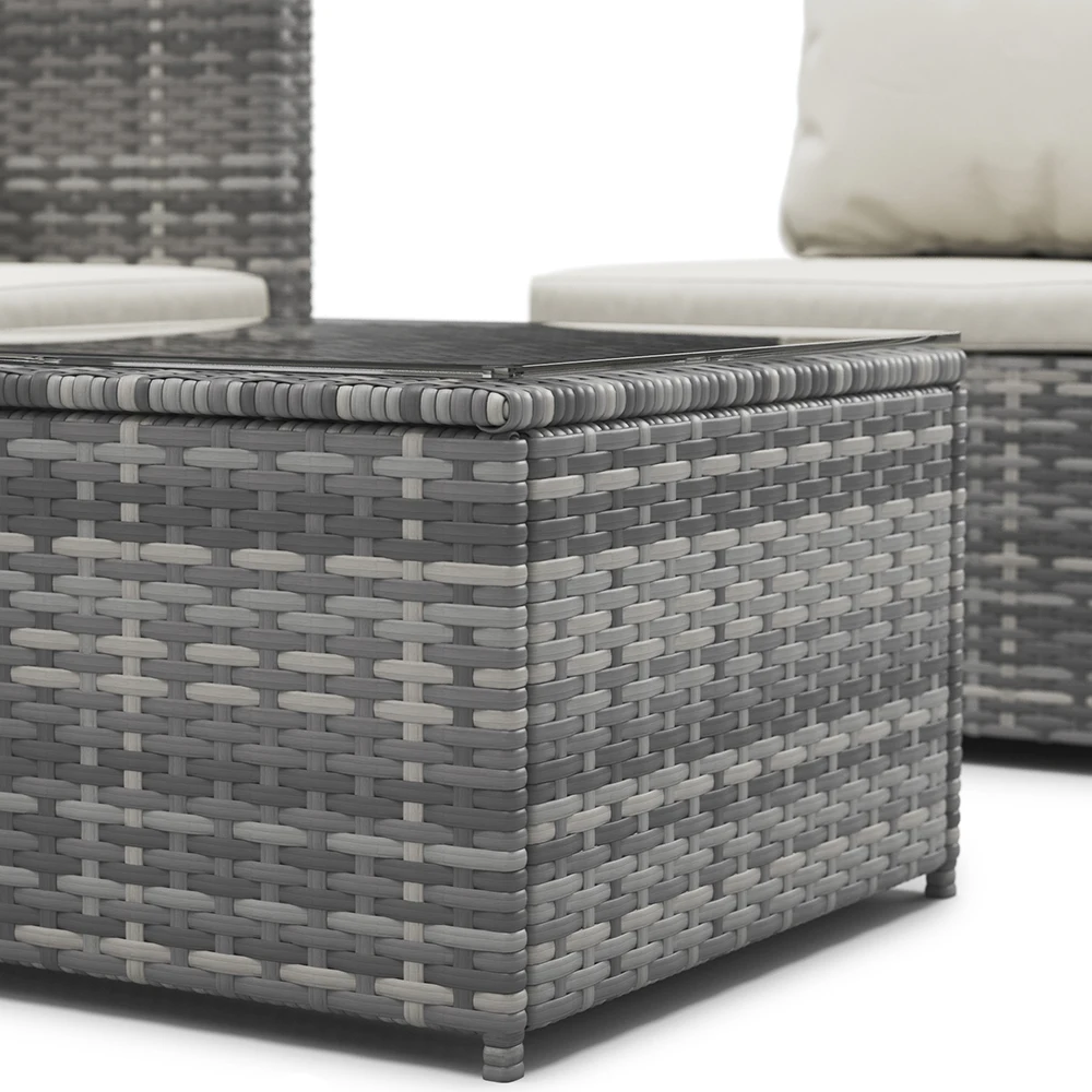 Furniture Wholesaler Outdoor Living Seating Sectional Poly Rattan Wicker Free Combination  Garden Sofa