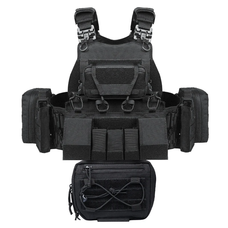 Yakeda 1000D Polyester Black Tactical Equipment Chaleco Tactico Training Vest Plate Carrier Molle Tactical Vests Colete Tatico