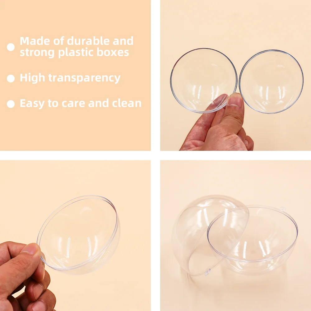 50mm Plastic Mini Ornament Transparent Christmas Ball Plastic Christmas Decoration Supplies