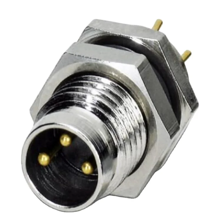 circular socket 3 4 6 8 pin screw metal shield M8 aviation connector