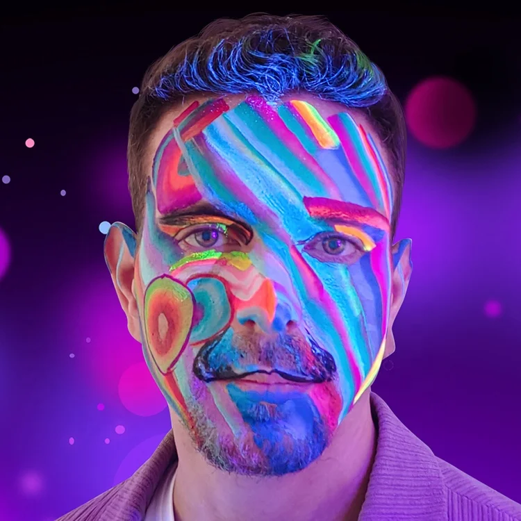Water Activated Professional Face Paint Tattoo Plastic Tray Non-toxic Purple Face Painting Kit Halloween Paint Palette