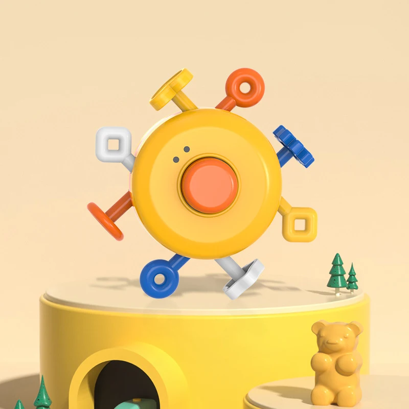 New Design Baby early educational activity cube with BB sound finger exercise push pull finger game toy