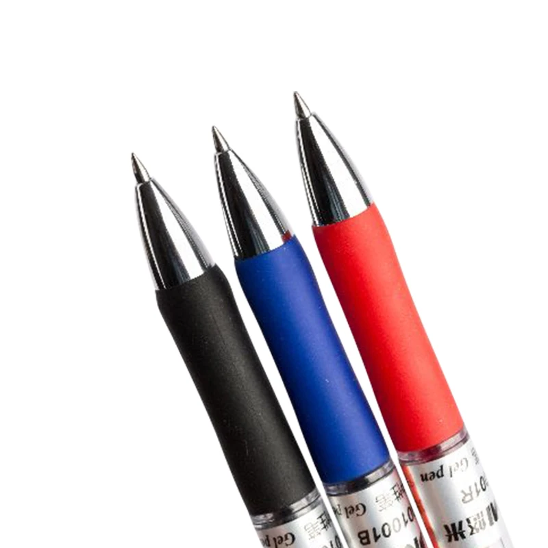 
China cheap office supply black red blue high quality custom logo plastic press Gel pen for school office student 