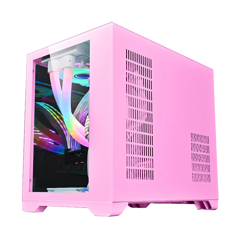 Professional manufacturer lone warrior fully transparent tempered glass panel computer case