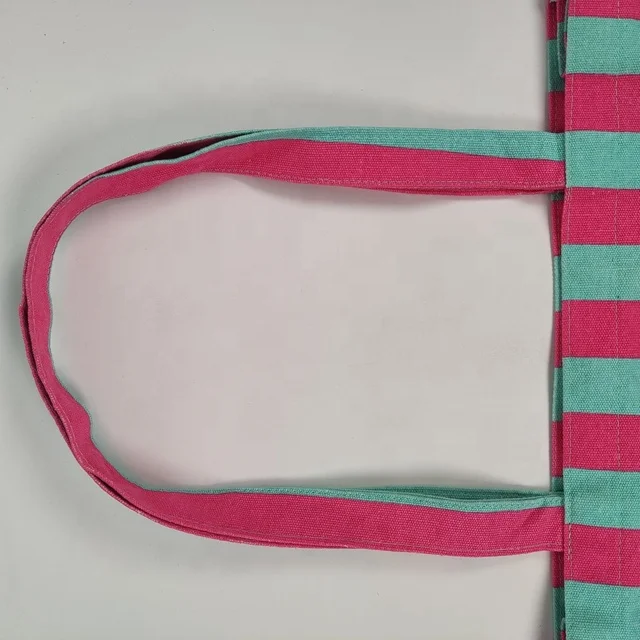 Organic Cotton Tote Bag Large Custom Cotton Bag Manufacture Red and Green Stripe Jute Plain Tote Cotton Bags