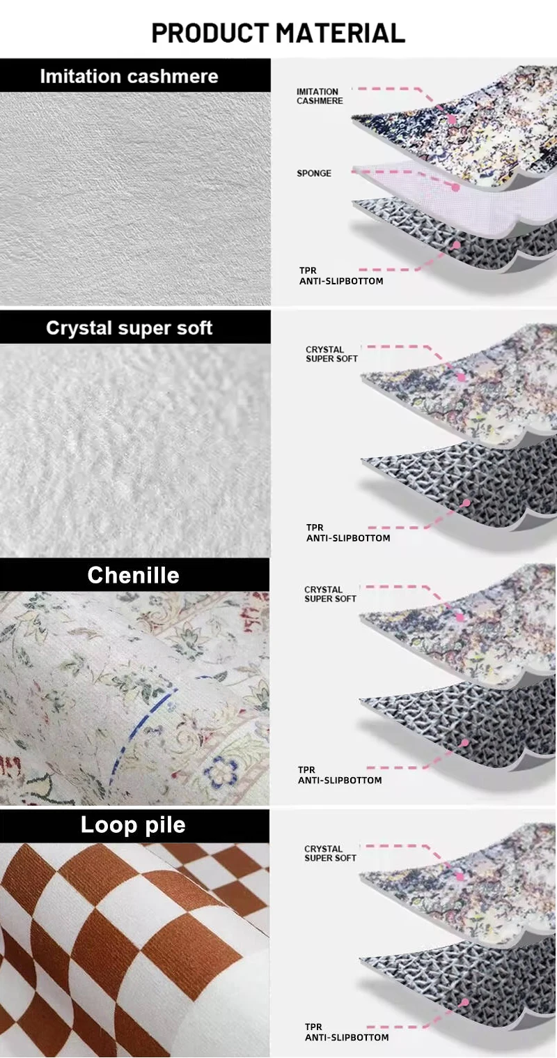 Factory large size anti slip persian rug sofa living room bedside polyester machine washable area rug floor mats