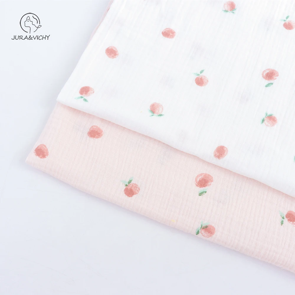 Premium price cotton double crepe printed baby baby fabric