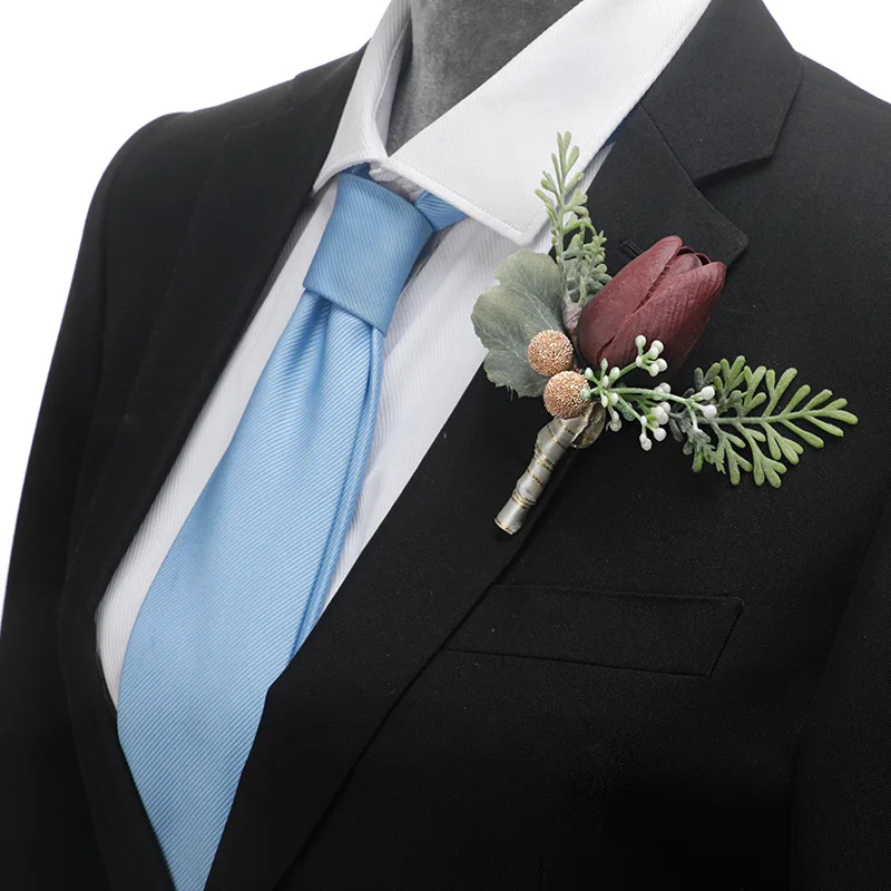 Groom Groomsmen Dried Flower Rustic Boutonniere For Wedding Ceremony Anniversary Formal Dinner Party Vintage Wedding Prom Flower