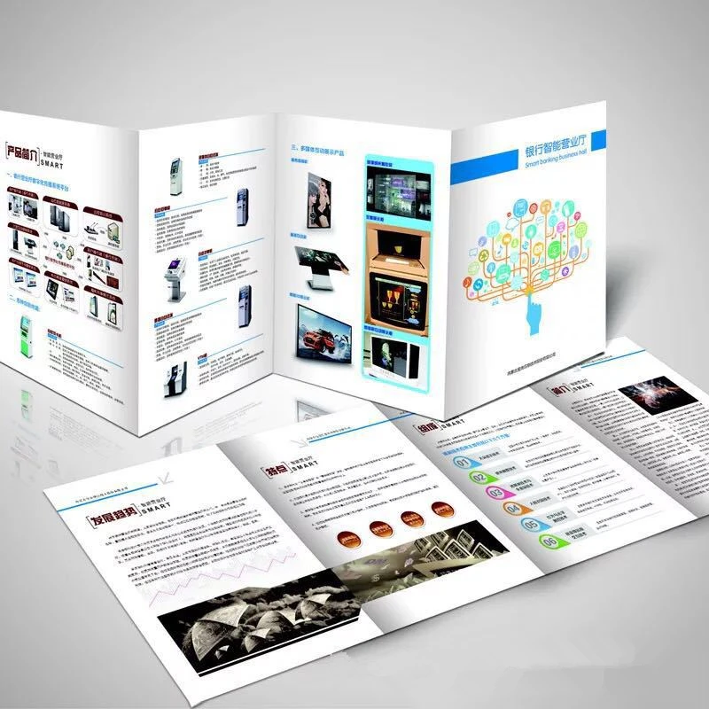 Custom design leaflet catalogue a4 instruction manual custom printed low MOQ