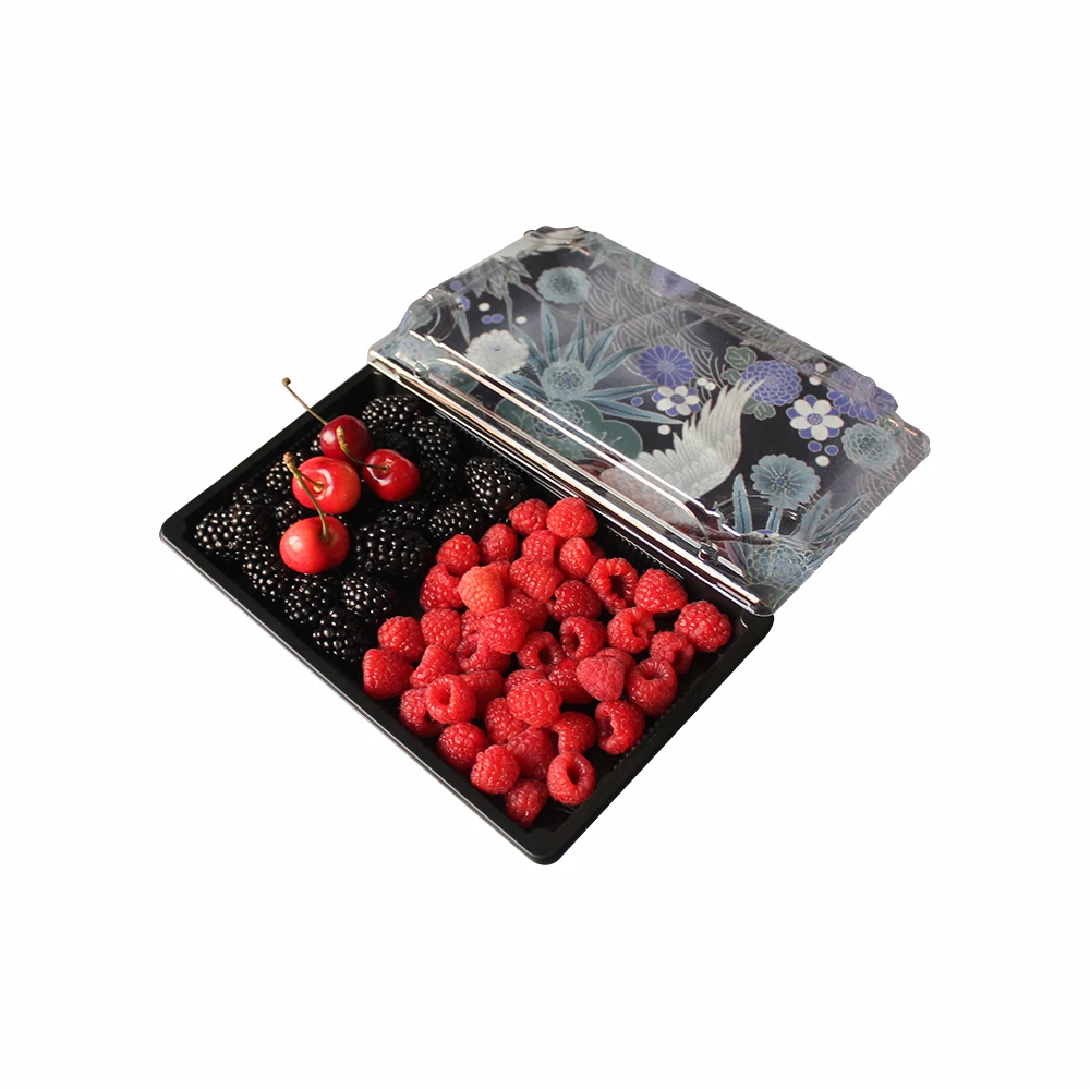 New arrival product sushi disposable packaging box paper sushi box takeout with clear lid