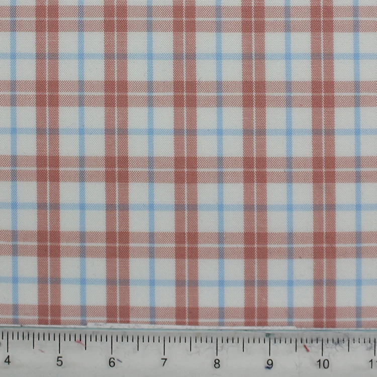 fabric supplier of Famous brand pure 100% cotton yarn dyed orange check fabric woven fabric manufacturer for shirt