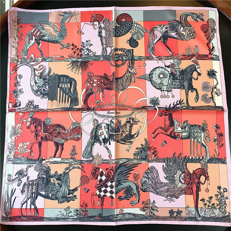 Custom 2023 New Printed Small Square Scarf Twill decoration Ladies Scarf Fashion Soft Twill Satin Hijab