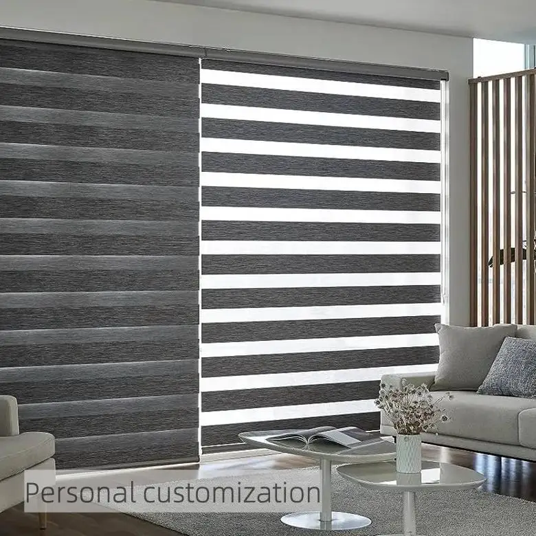 Motorized zebra roller shade electric remote living room curtains blinds for window roller zebra blind