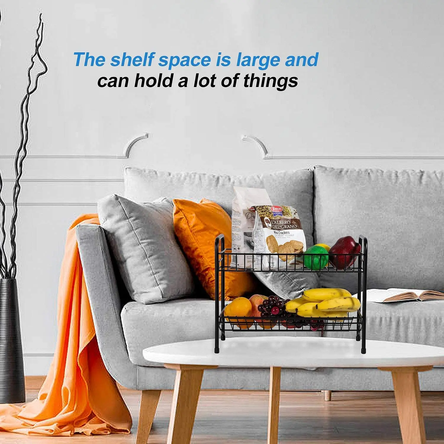 Fruit And Vegetable Storage Basket 2 Tier Fruit And Vegetable Display Stand For Kitchen Countertop