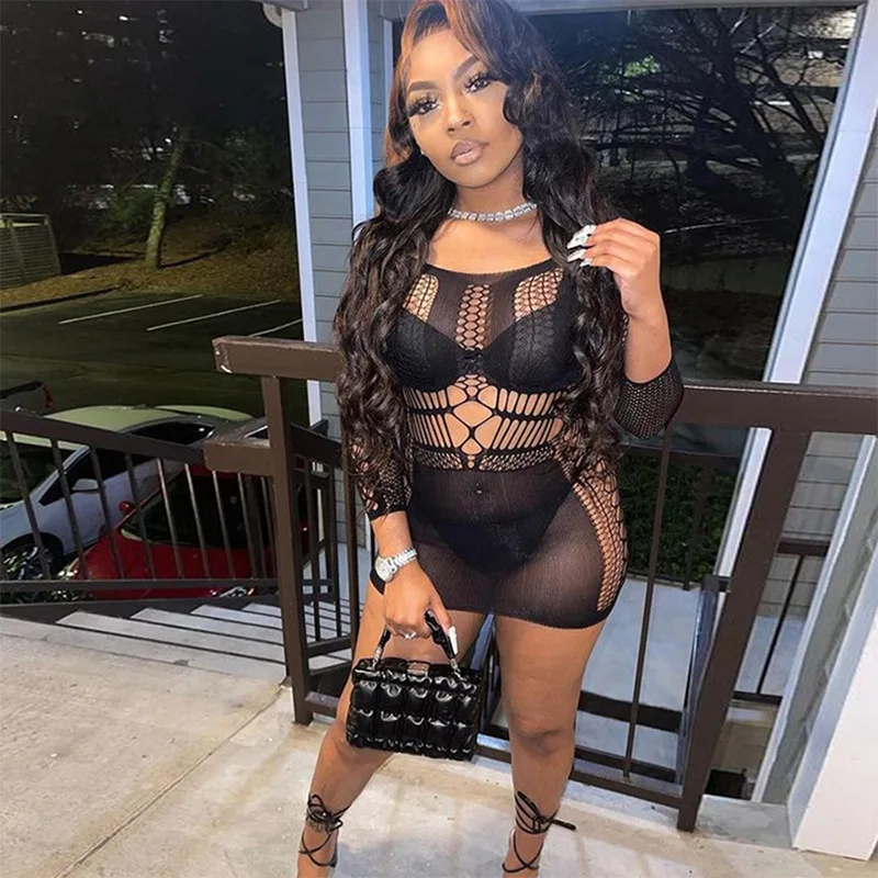 D5101 2022, Летние Новые поступления, индивидуальные прозрачные мини-платья для вечеринок, женские сексуальные платья, Клубная одежда, платья